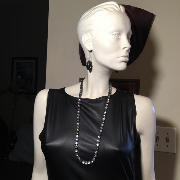 Vintage 4 Facets of Clarity 30” Drop Dark Link Boho Chic Unisex Necklace - Picture 1 of 7